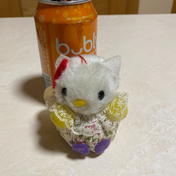 2/$20, Vintage Floral-Dressed Plush Cat With Suction Cup - Picture 4 of 6